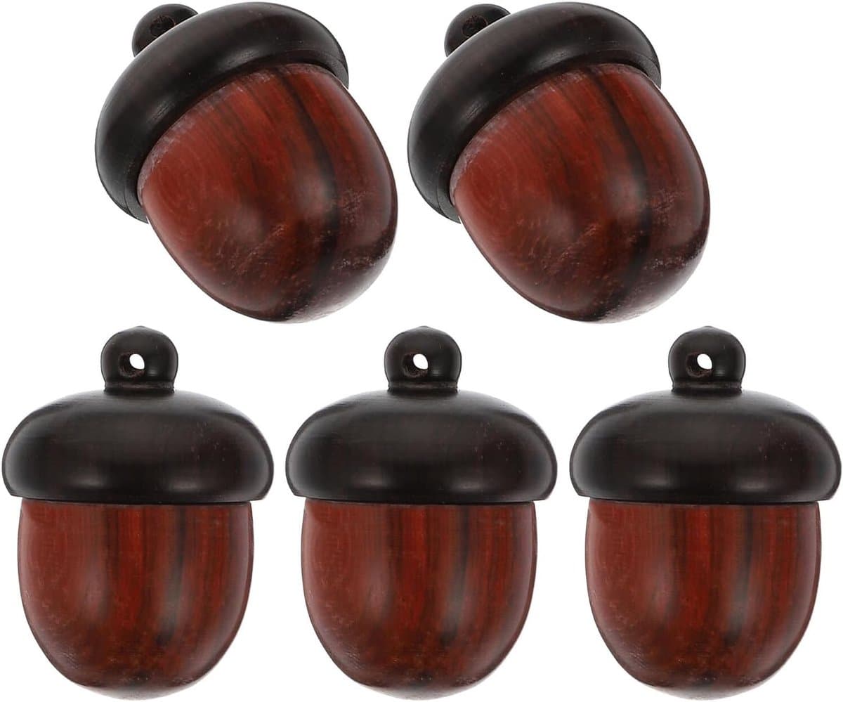 Houten Eikel Hangers - Knutsel Hangers - Sieraden Maken - Afneembare Ketting - 3 cm - Meerkleurig