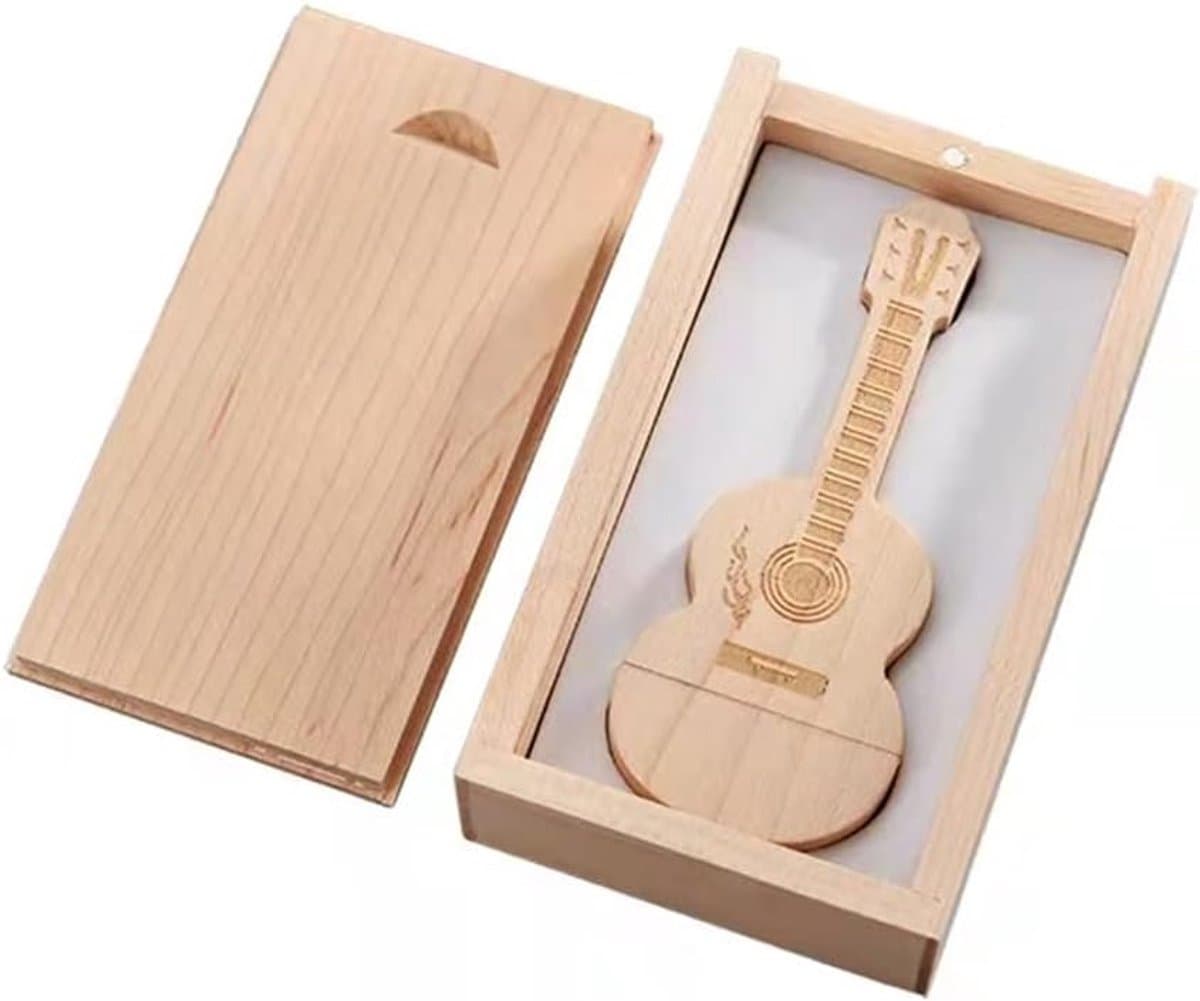 8GB USB 2.0 Houten Gitaar USB Stick Geheugen met Cadeaudoos