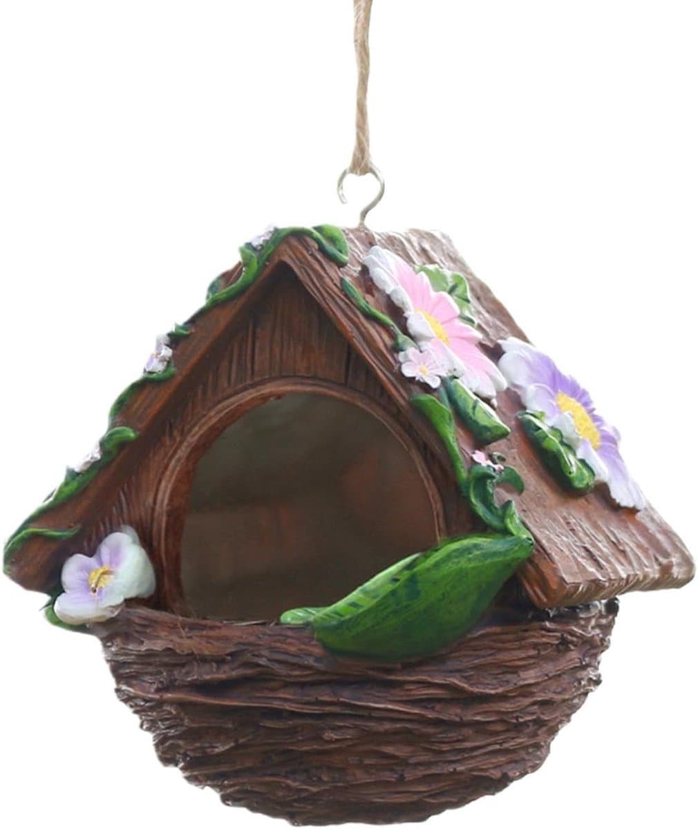 Vogelhuis Hars - Vogel Shelter - Vogels Voeden - Weerbestendig Ontwerp - 16x16x16 cm - Meerkleurig