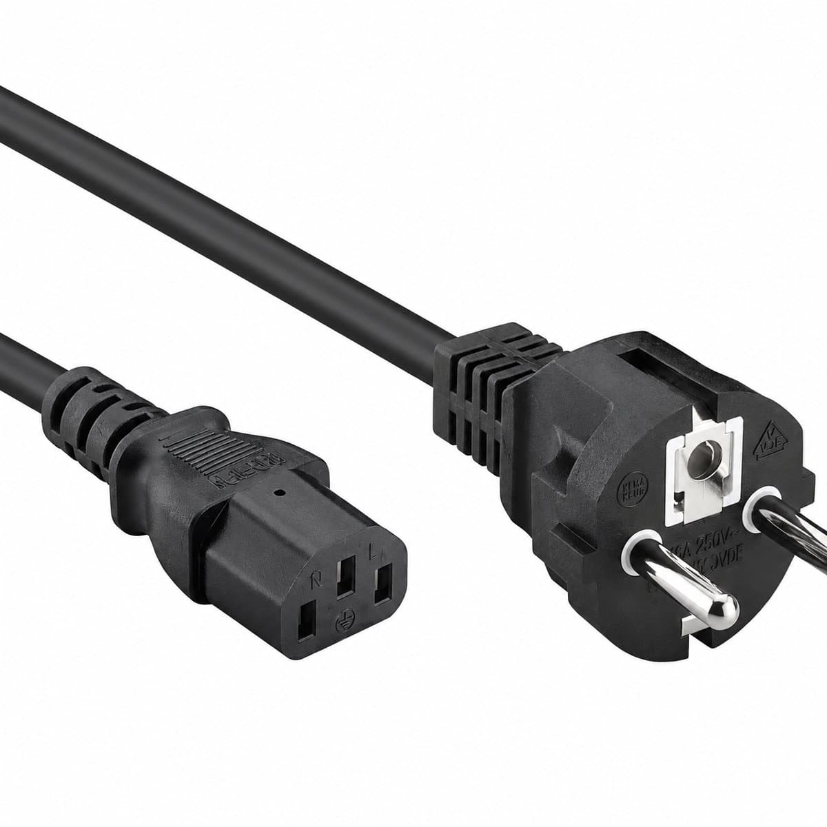 Universele C13 Voedingskabel - Power Kabel - Stroomkabel - 10 Meter - Netsnoer voor PC, Beeldscherm, Printer – IEC C13 – Zwart