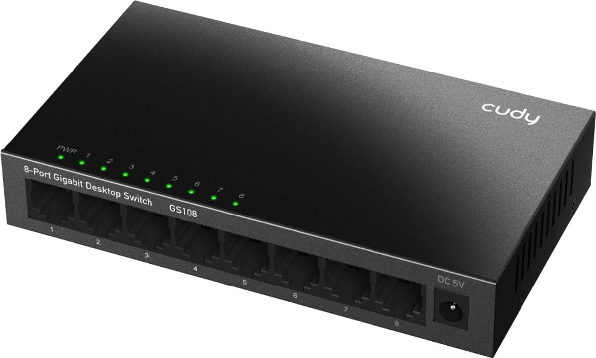 Cudy GS108 - Netwerk Switch- 8 poorten - Metalen switch - Unmanaged