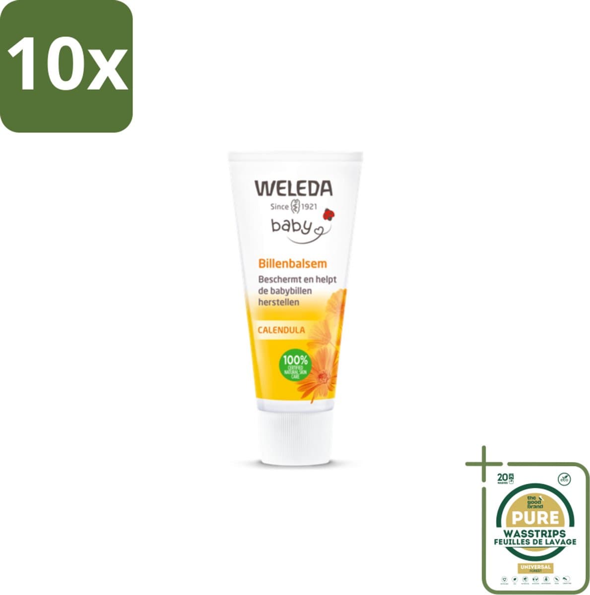 10 x WELEDA - Billenbalsem - Baby Calendula - 30 ml - Grootverpakking - Baby Billenbalsem - Luieruitslag - Gevoelige Huid - Natuurlijke Verzorging - Calendula