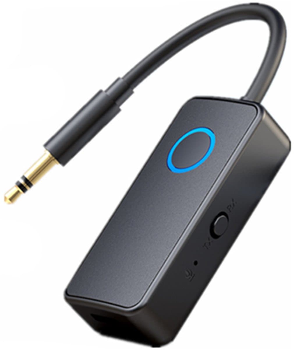 Bluetooth 5.4 zender 2-in-1 jack ontvanger voor tv-zender ontvanger, 3,5 mm jackstekker audio draadloos compatibel met hoofdtelefoon, hoofdtelefoon, luidspreker