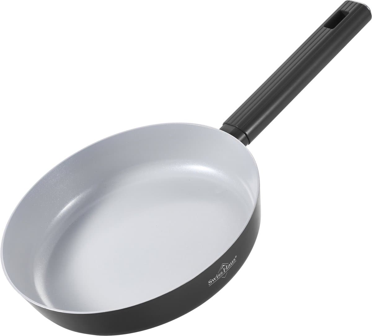 Swiss Haus® SCFP30B Koekenpan Inductie - Ø 30 cm - PFAS Vrij Bakpan - Pan Met Sapphire™ Anti-aanbak - Koekenpannen Voor Alle Warmtebronnen - Zwart