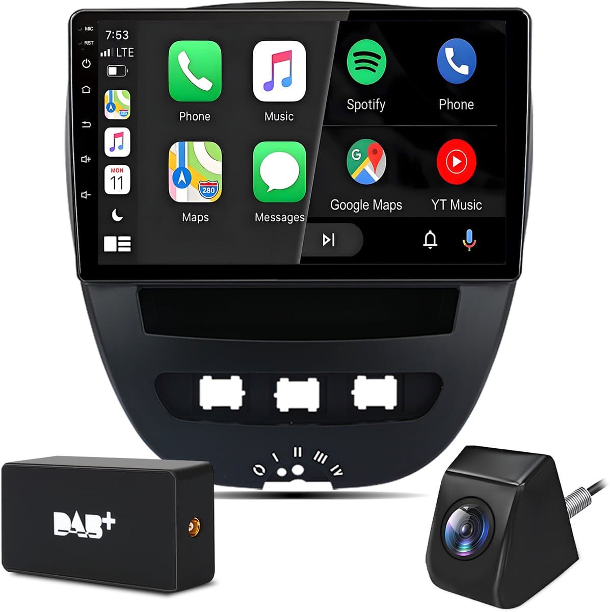 Cestovet Autoradio - Geschikt Voor Toyota Aygo/PEUGEOT 107/Citroen C1 2005-2014 - Android 15 - 2+64GB - Draadloos Apple Carplay & Android Auto -DAB+