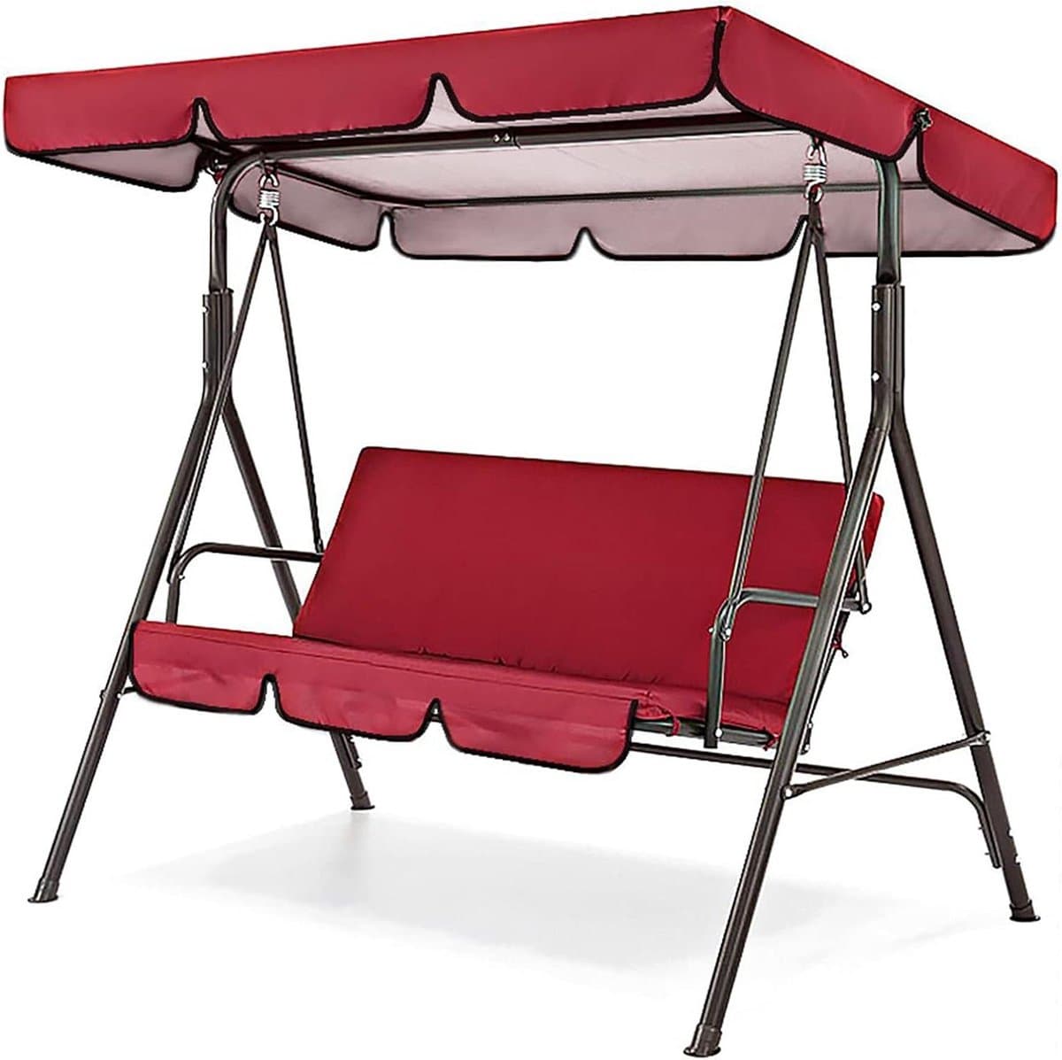 Schommelstoel Luifel - Parasolhoes Schommelbank - Tuin Ontspanning - Waterdicht UV-bescherming - 195 x 125 x 15 cm - Rood