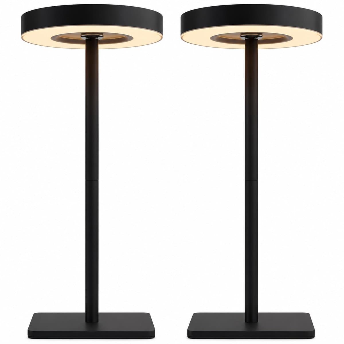 Nook - Oplaadbare tafellamp 2-pack - Zwart - Draadloos - LED & 3 lichtstanden - Bureaulamp of nachtlampje