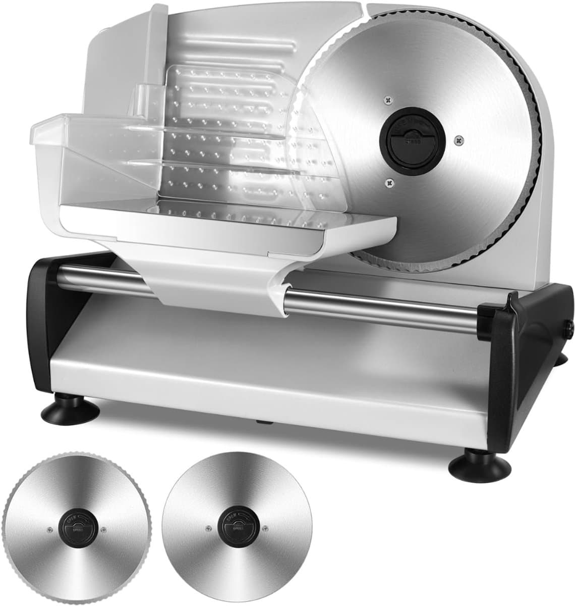 KIRA® Professionele Elektrische Broodsnijmachine - Meslengte 19cm - Broodsnijder - Verstelbare Snijdikte - Zilver - 38cm x 24cm x 26cm