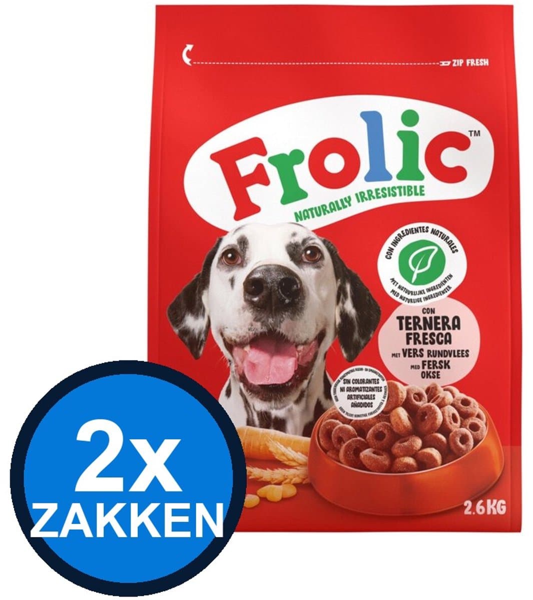 2x Frolic - Droog Rund - Hondenvoer Droogvoer - 2.6 kg