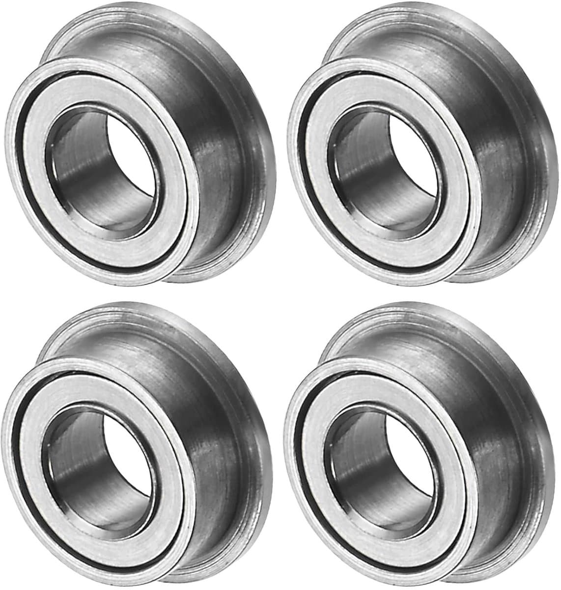 METERXITY MF63ZZ flenskogellagers 3 x 6 x 2,5 mm, dubbelzijdig afgedicht chroomstaal (GCr15), flenskogellagers voor kruiwagens, printers, faxapparaten, elektrisch gereedschap, 4 stuks