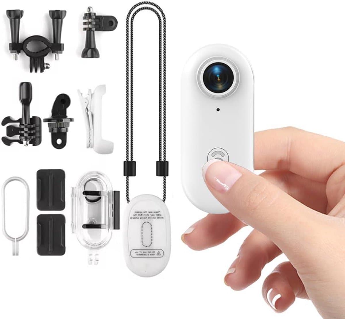 Mini Actie Camera - Bodycam Helmcamera - Vloggen Outdoor Sport - 1080P WiFi - Compact - Wit