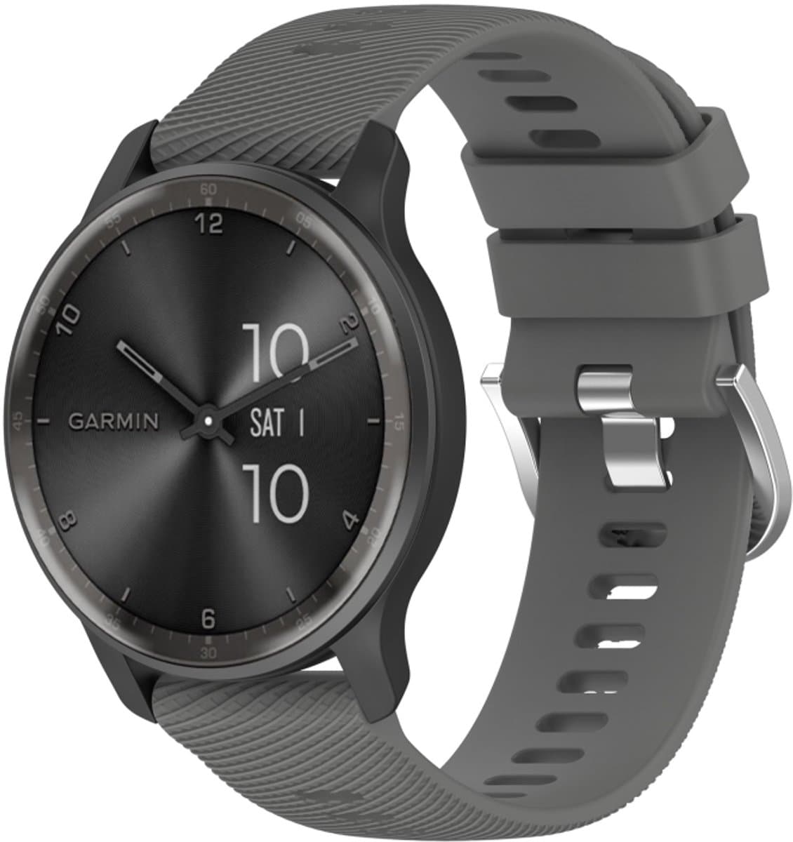 Voor Garmin Approach S40 20 mm gekruiste textuur effen kleur siliconen horlogeband (donkergrijs)