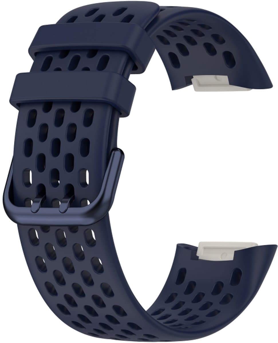 Voor Fitbit Charge 5 Monochromatische Silicagel Ademende Band (Marineblauw)