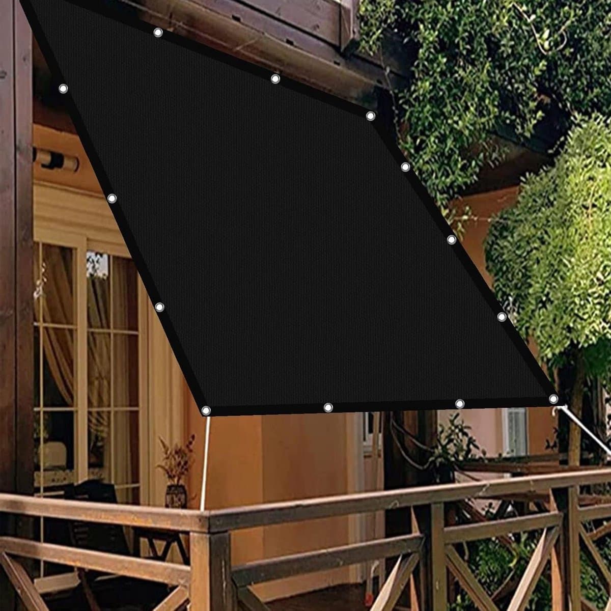 Schaduwdoek - Zonnedoek Tuin - Terras Overkappen - Waterdicht Scheurvast - 1.6 x 4 m - Zwart