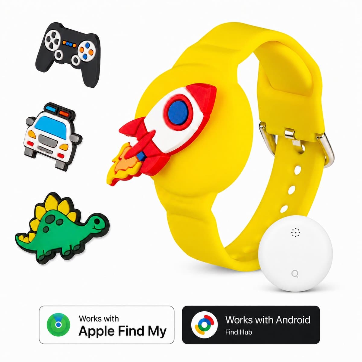 Kinder horloge - GPS armband - Werkt met Apple Find My - Armband inclusief tracker - Met Geluidssignaal - Waterdicht