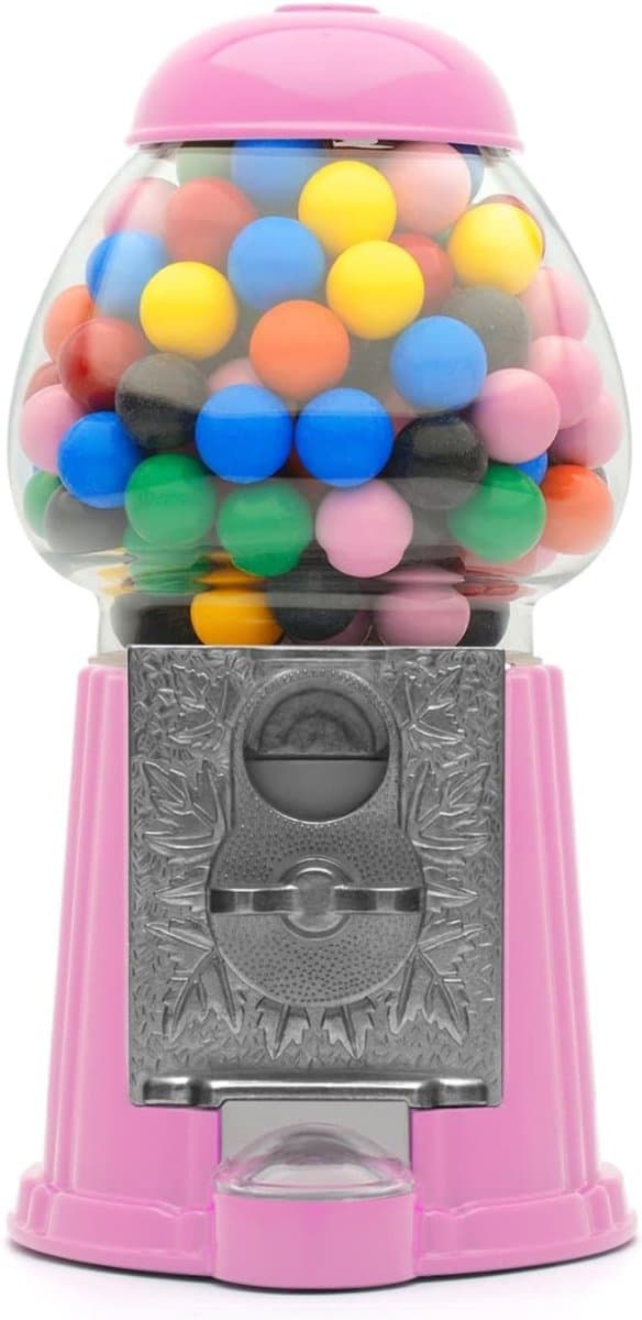 KAD® Vintage Kauwgomballen Automaat - Luxe Snoepautomaat & Dispenser - Gumball Machine - Cadeau voor Kinderen - Roze - ‎13cm x 12cm x 23cm