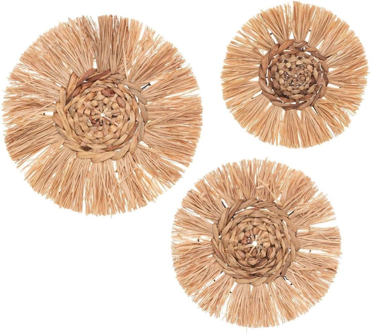 Atmosphera Velina Raffia Wanddecoratieset - 3 stuks, Diverse Maten