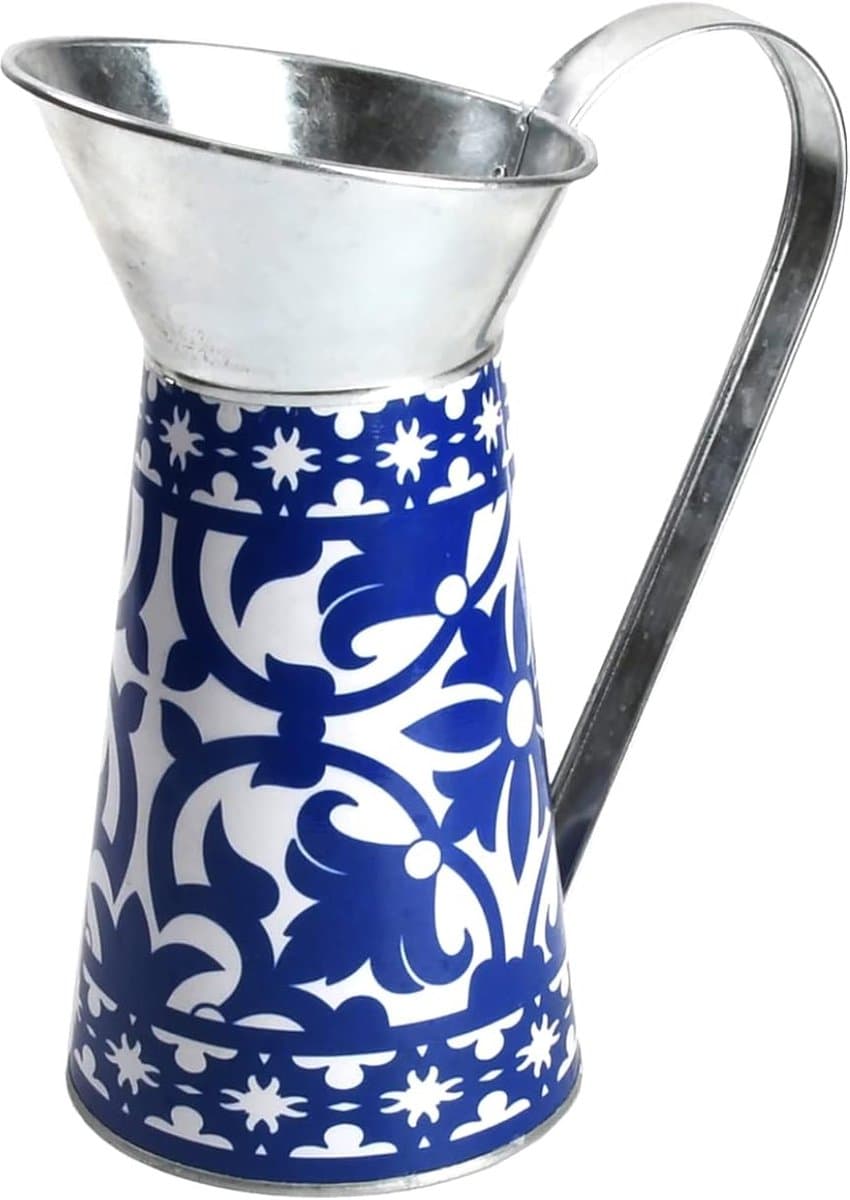 Portugese Kan - Waterkruik Bloemen - Planten Water Geven - Uniek Keramisch Design - 12.7 x 20.8 x 25.1 cm