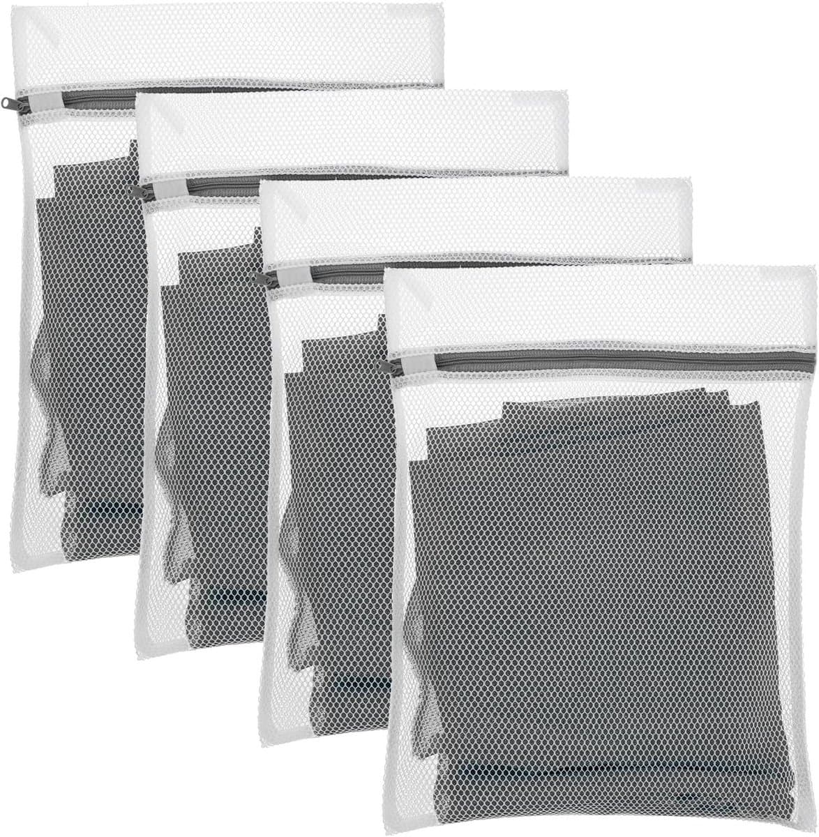 Set van 4 Mesh Waszakken voor Delicaat Wasgoed, Ideaal voor Ondergoed en Lingerie, 30 x 20 cm, Met Ritssluiting, Perfect voor Reis en Wasmachine