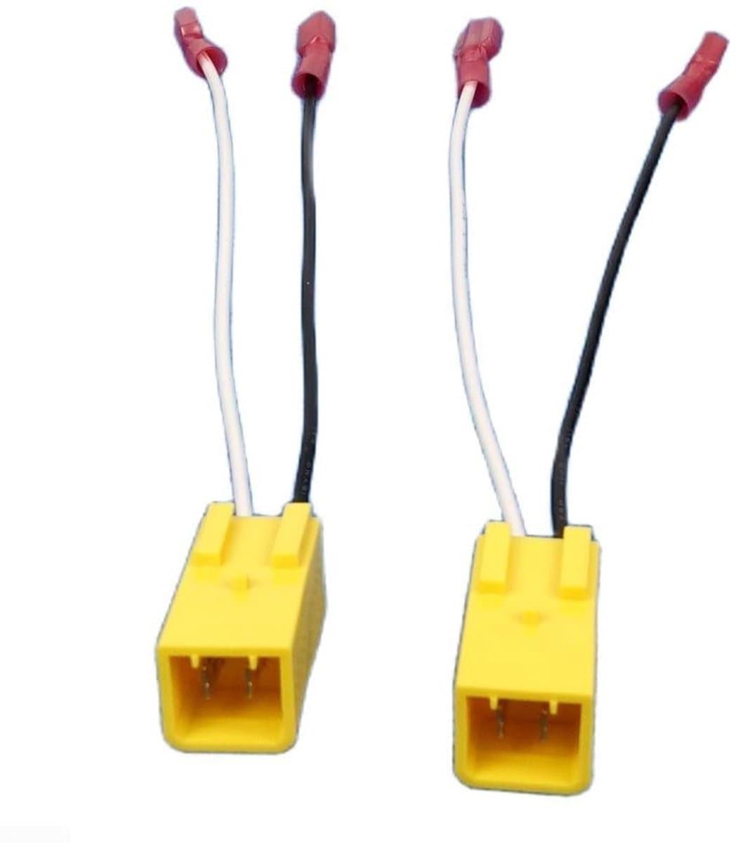 Speaker Kabel Adapter - Audio Connector - Auto Audio - Transparante Isolatie - 2-Pins Interface - Geel