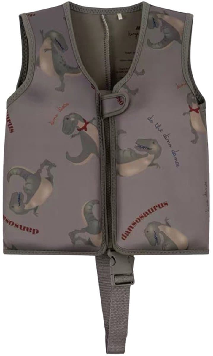 Zwemvest - 2-3 Jaar - 15-19 Kg - Drijfvest - Zwemvest Kind met Dinosaurus Staart - Donkergrijs - Zwemhulp