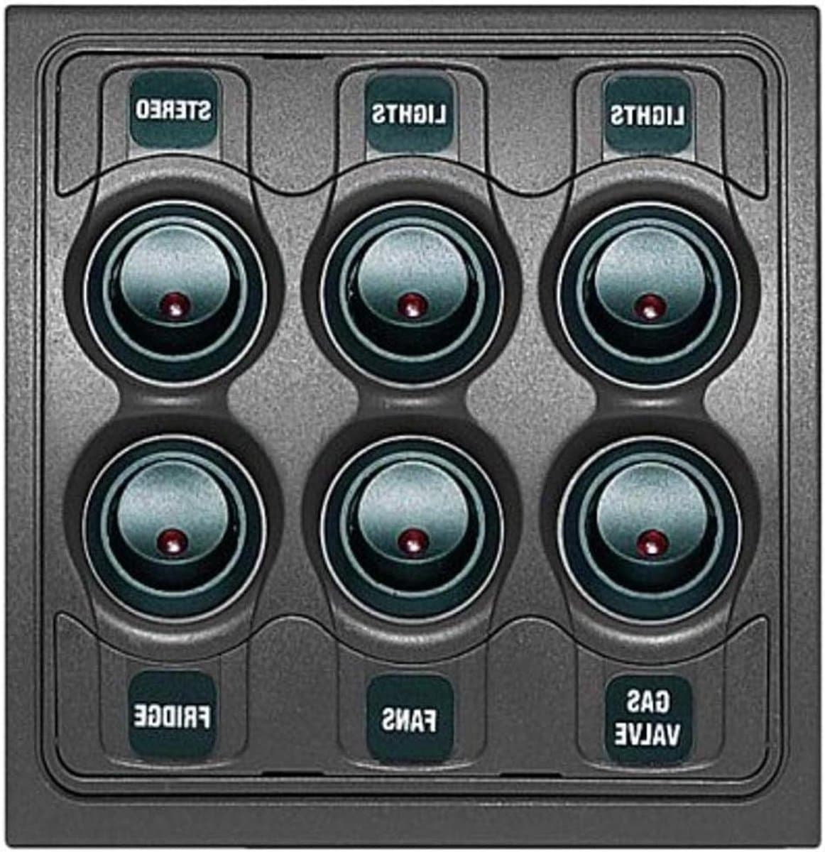 Schakelpaneel Contour 1000 - Paneel met schakelaars - Elektrische installatie - Modulair stapelbaar - 6 schakelaars - Zwart