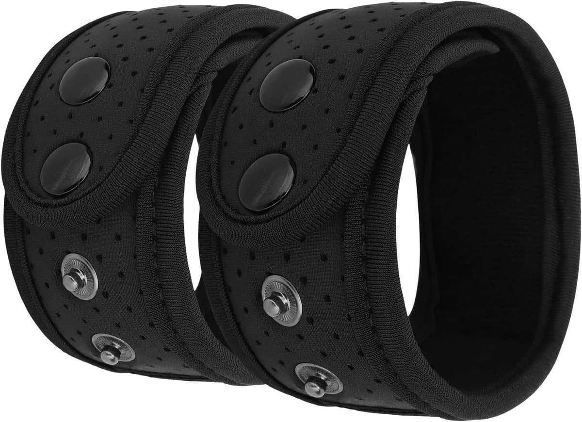 Zweetbestendige Enkelband voor Fitbit Inspire, Charge en Vivosmart - 2-Pack Verstelbare Fitness Tracker Band met Mesh Pouch - Zwart