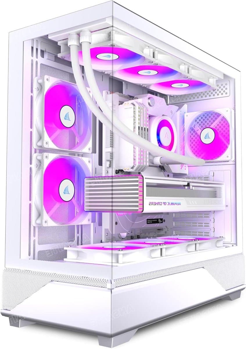 ATX PC-Behuizing - Mid-Tower Behuizing - Gaming PC Bouwen - Panorama Gehard Glas - 44.5 x 22 x 49 cm