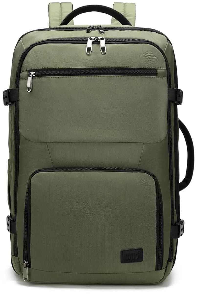 Geargalaxy Reisrugzak - Handbagage - Kleine Reisrugzak - Vliegtassen - Unisex - Waterdichte Rugtas - Dagrugzak - 38L - Groen