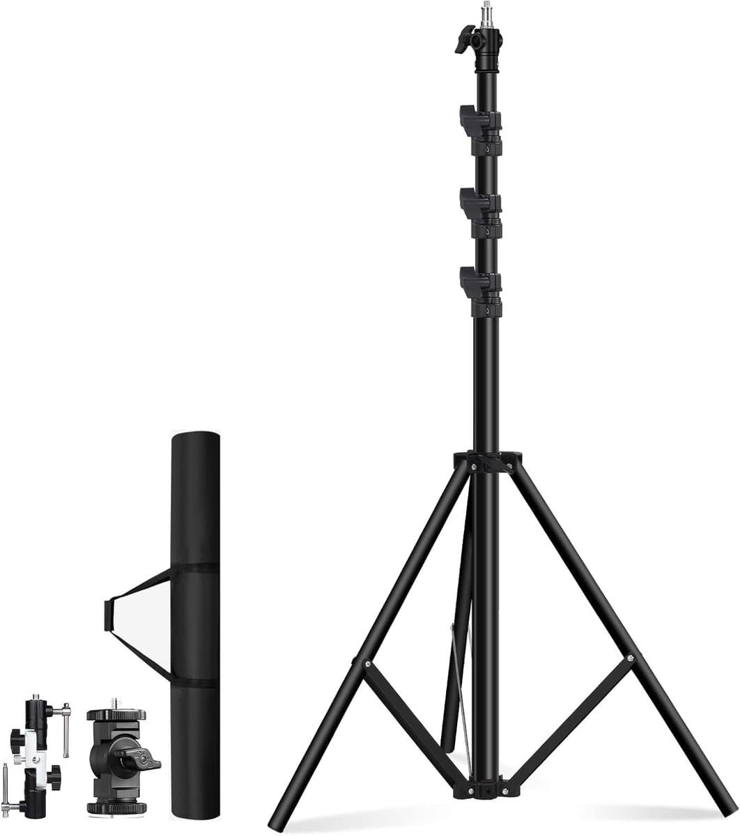 3m Spring Buffer Flash Tripod - RVS Lichtstatief voor Fotografie en Videoproductie, Stevig en Verstelbaar