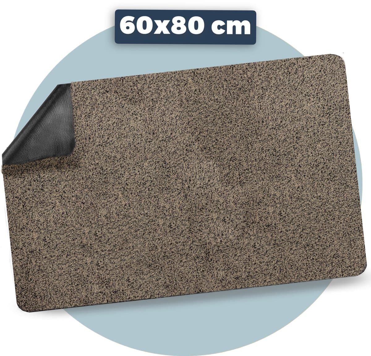 Pasper Deurmat binnen droogloopmat - 60 x 80 cm - Beige - zonder boord - Gemaakt in België - Wasbaar - Deurmatten