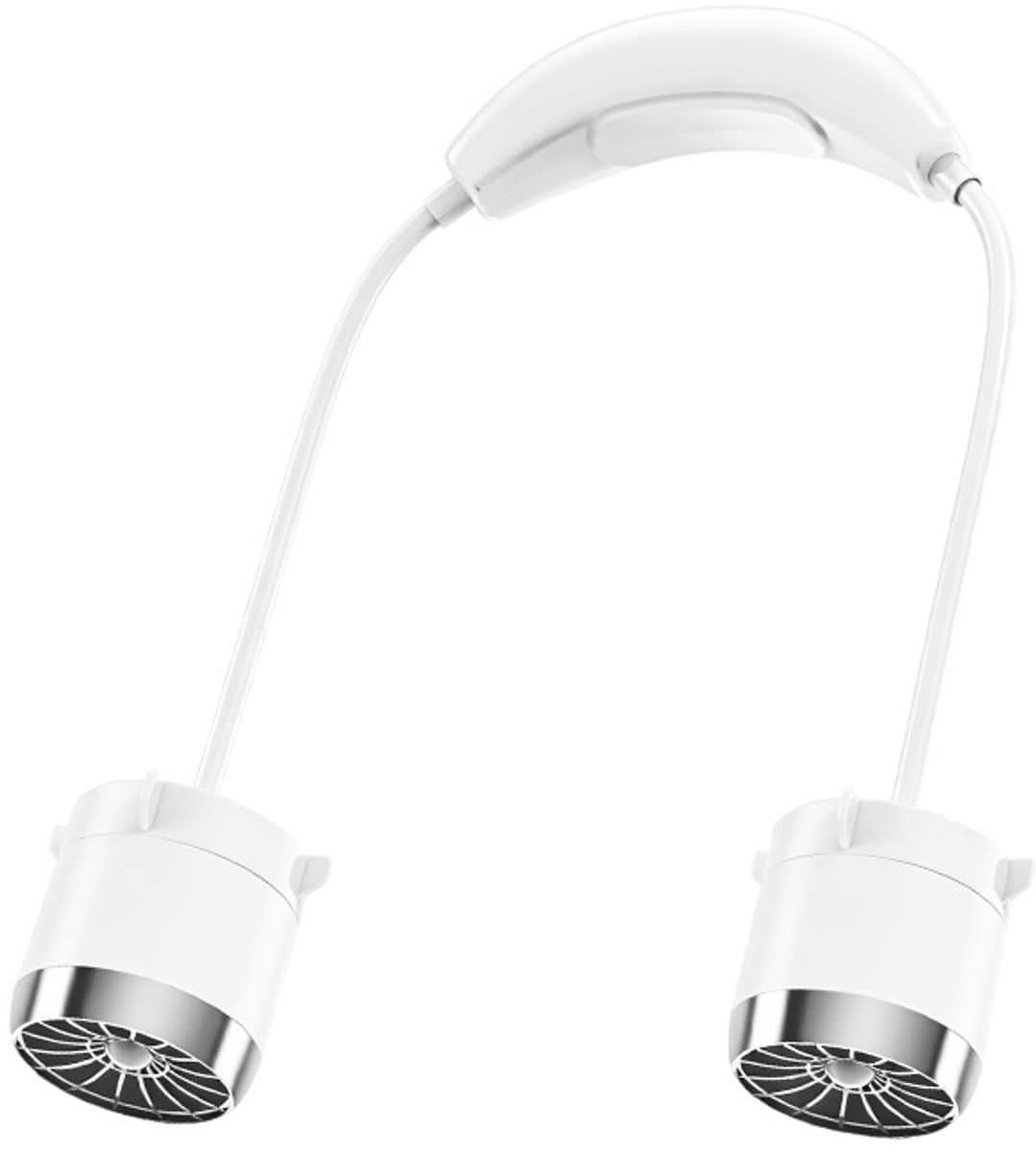 Nekventilator - Mini Draagbare Stofzuiger - USB Oplaadbare Ventilator - 100 Snelheden - Verstelbare Slangen - 800mAh Batterij - Voor Outdoor en Sport - Lichtgewicht - Wit