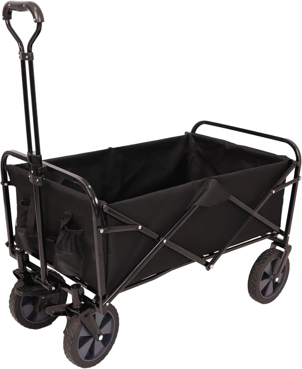 KAD® Bolderkar Opvouwbaar Luchtbanden - Bolderkar Opvouwbaar - Bolderkar Kinderenvervoer - Zwart - 90cm x 51cm x 59cm
