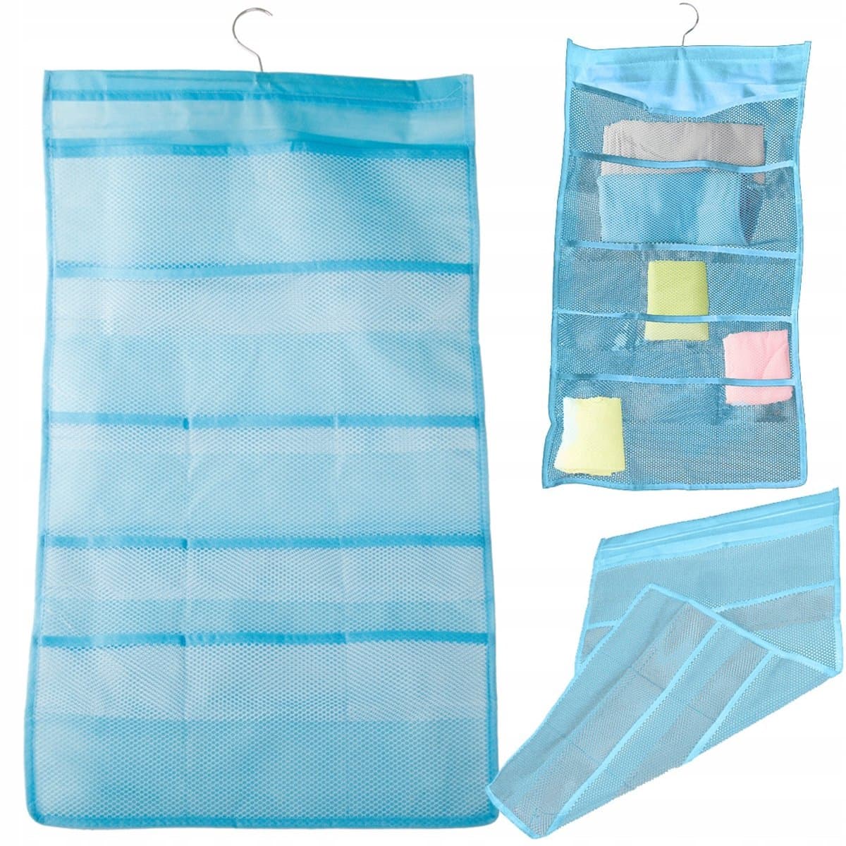 Pingyang Rongrong Handicraft Factory Serie - Hangende Organizer voor Lingerie - Dubbelzijdig - Blauw - 22 Vakjes