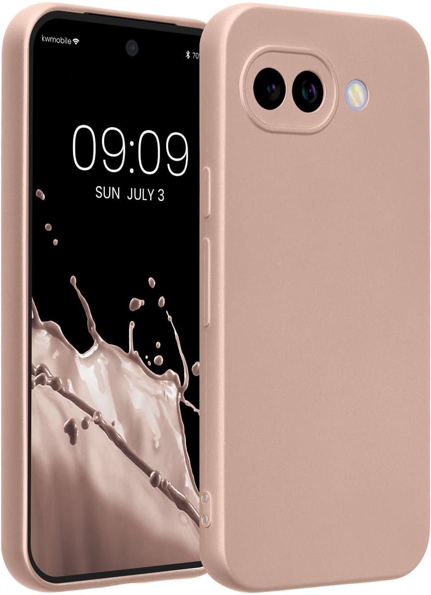 kwmobile metallic telefoonhoesje van TPU - geschikt voor Google Pixel 10a - Flexible case voor smartphone - In metallic roségoud