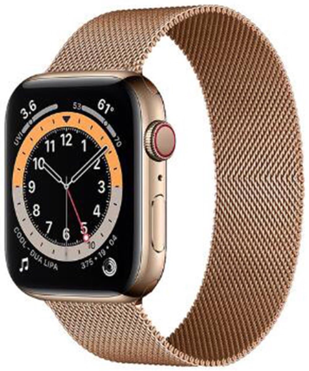 Horlogeband - Geschikt voor Apple Watch 5, 6, 7, 8, 9, 10, SE, Milanese S11, Metal Ultra 2 - 42/44/45/49 mm (universeel voor S10/11) - Roségoud