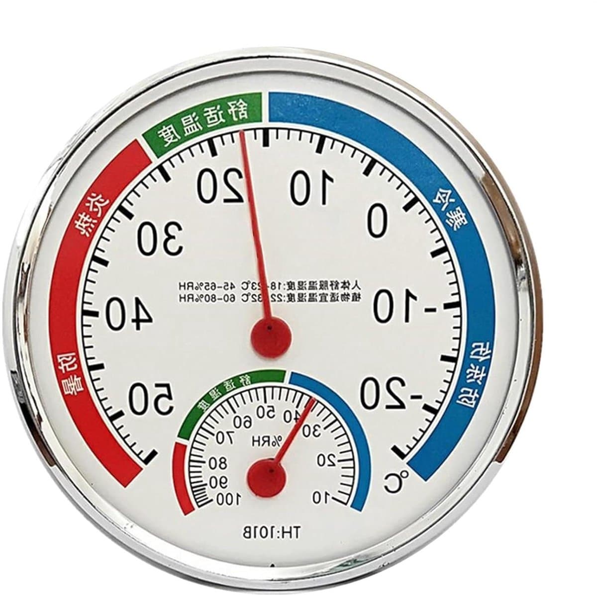 Klimaatmonitor - Vochtigheidsmeter Thermometer - Kamer Klimaat - Batterijvrij Analoog - 15 cm - Wit
