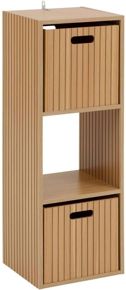 5five Tasso Plankeenheid - Zink, Bamboe, 35 x 32 x 102 cm