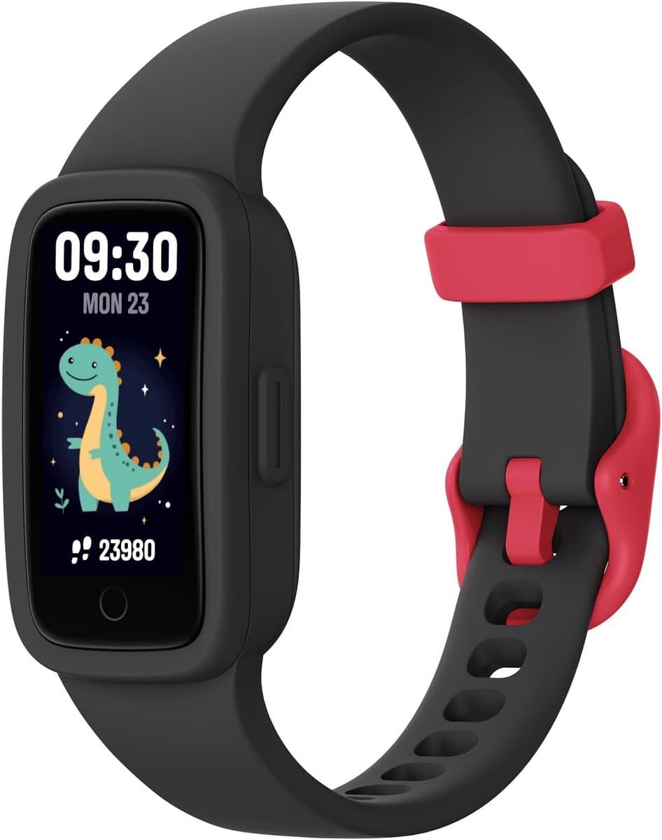 Kinderen Fitness Tracker - Activiteiten Horloge - Gezonde Gewoonten - AMOLED Scherm - 3ATM Waterdicht - Zwart