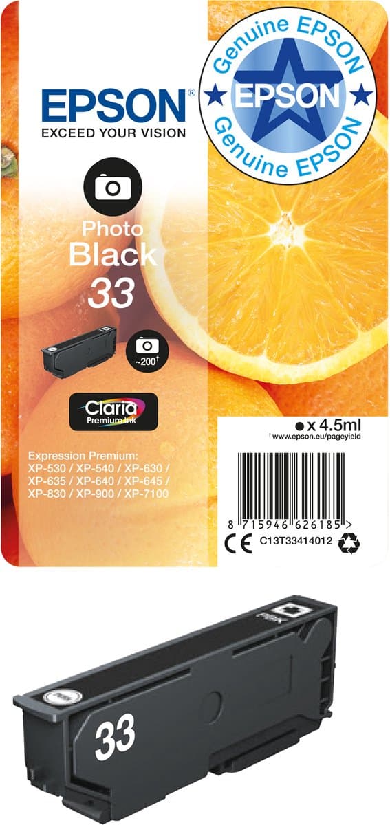 Epson DURABrite Ultra inkt, enkelverpakking zwart 27