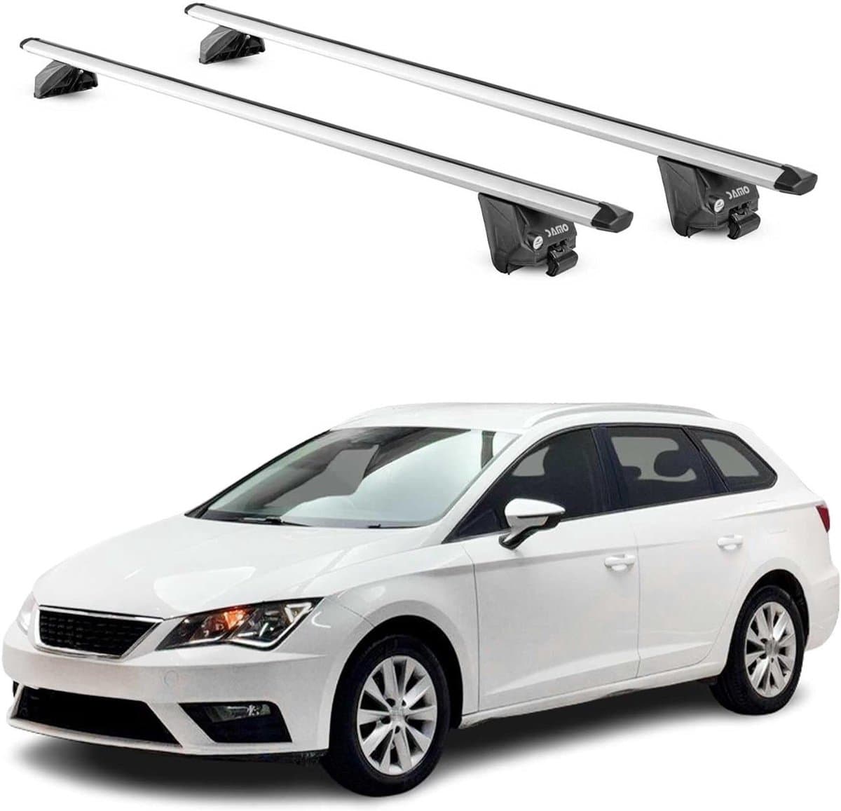 Dakdragers Set - Basisdragers Auto - Extra Transportruimte - Afsluitbaar Aluminium - 100 kg Belasting - Zilver
