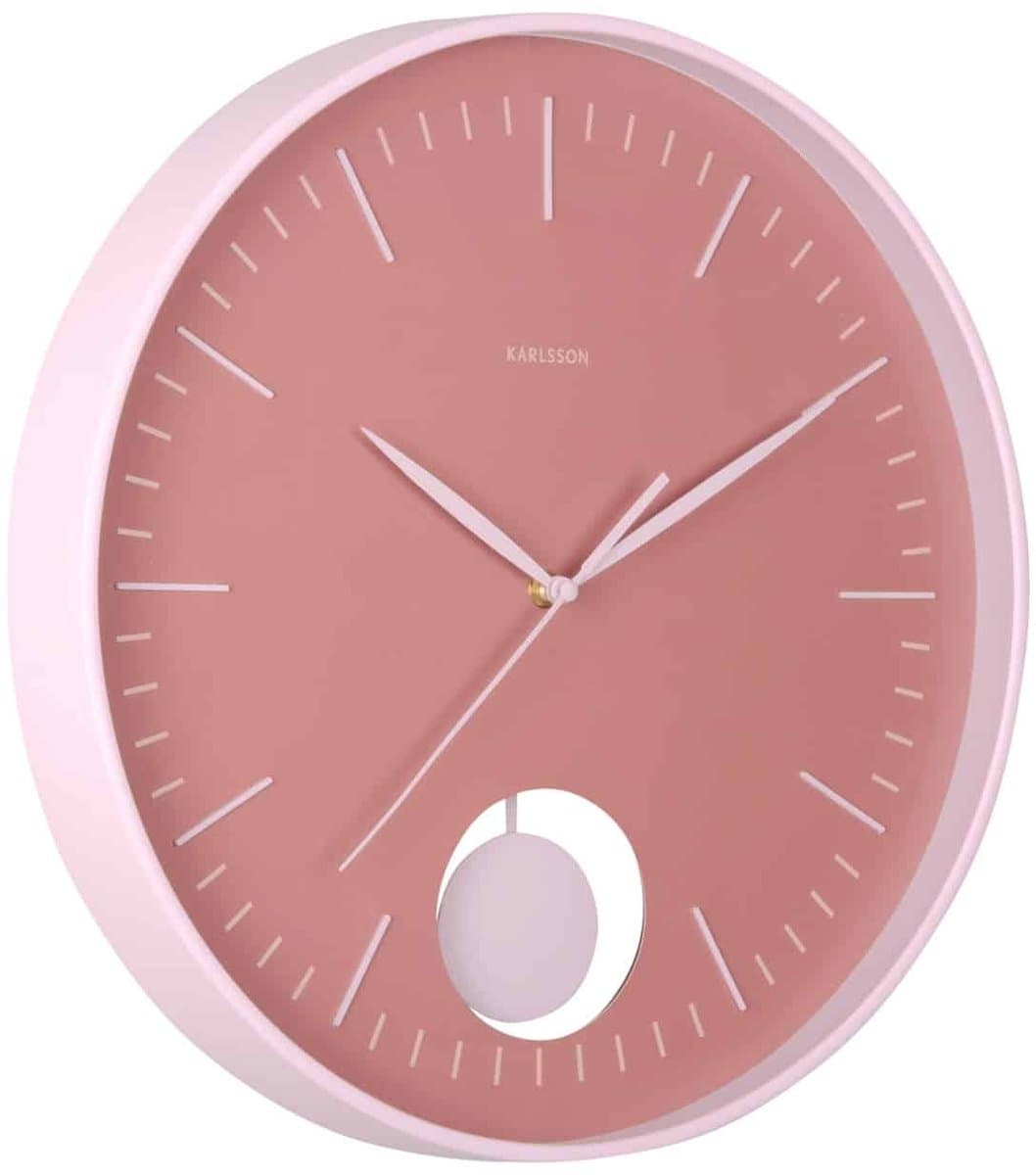 Karlsson Wandklok Grato Pendulum - Lichtroze - Ø40.6cm - Wandklok Modern