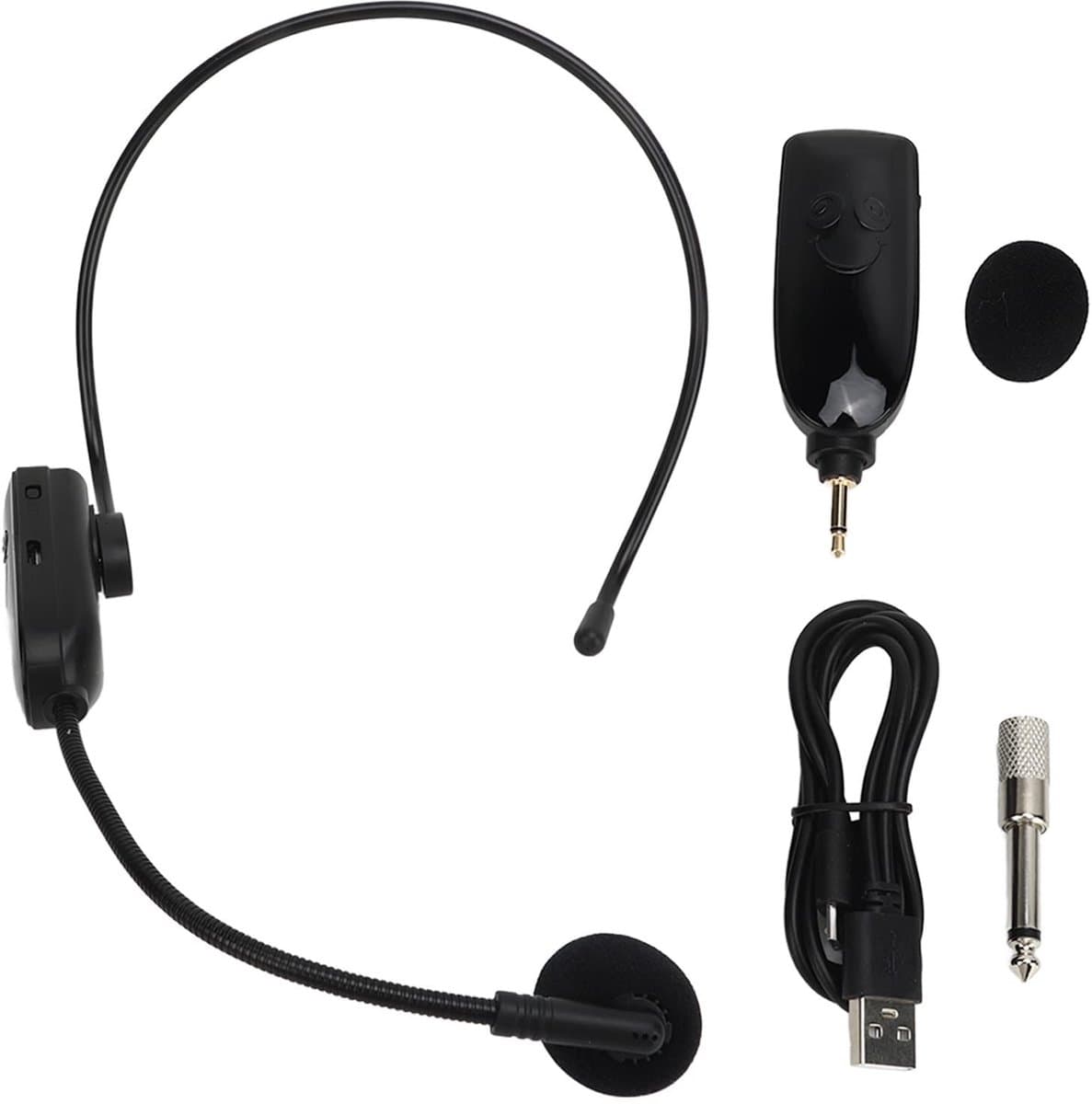 Dailygoody - Draadloze Microfoonheadset - 25 M Bereik - 15 Uur Werktijd - Geschikt voor Lesgeven - UHF Hoofdmicrofoon - Ideaal voor Spraakopname