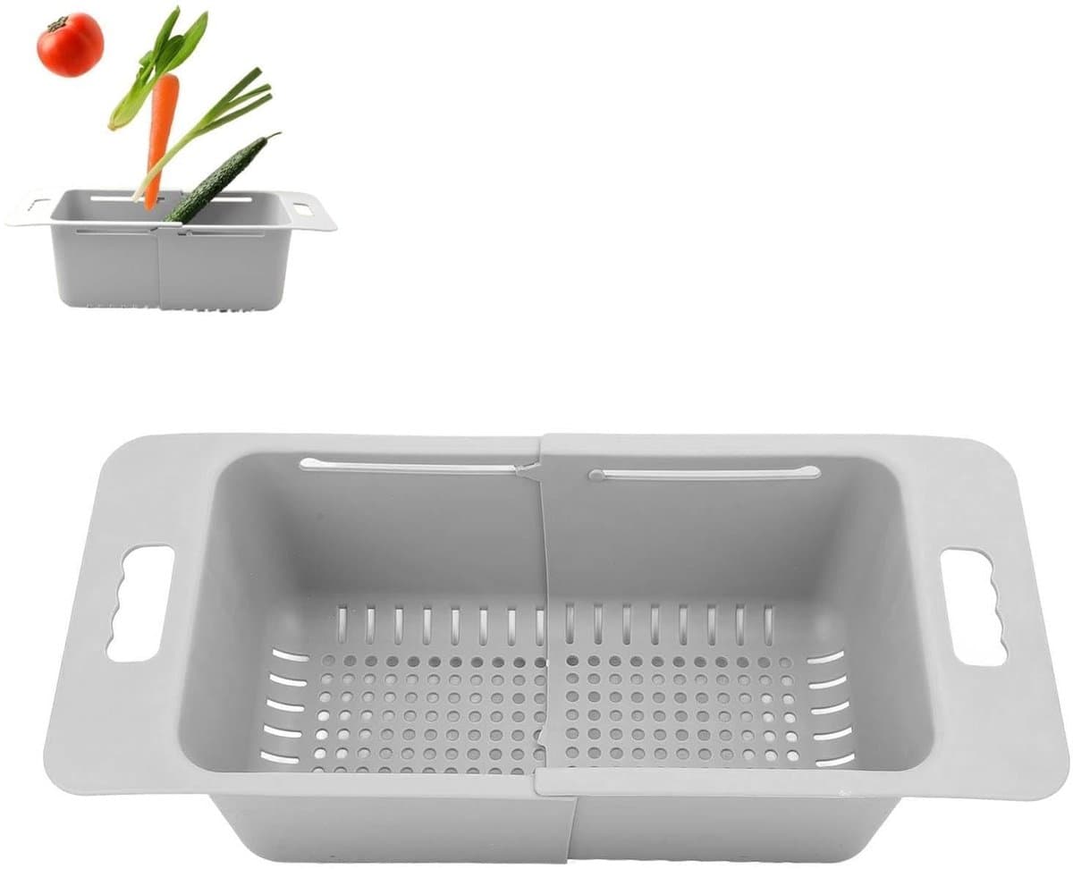 Dailygoody - Diepvriesmand - Opbergbak - Grote capaciteit - Grijs - Vriezer organizer - Diep verstelbare opbergbak - Geschikt voor keuken - 40 x 23 x