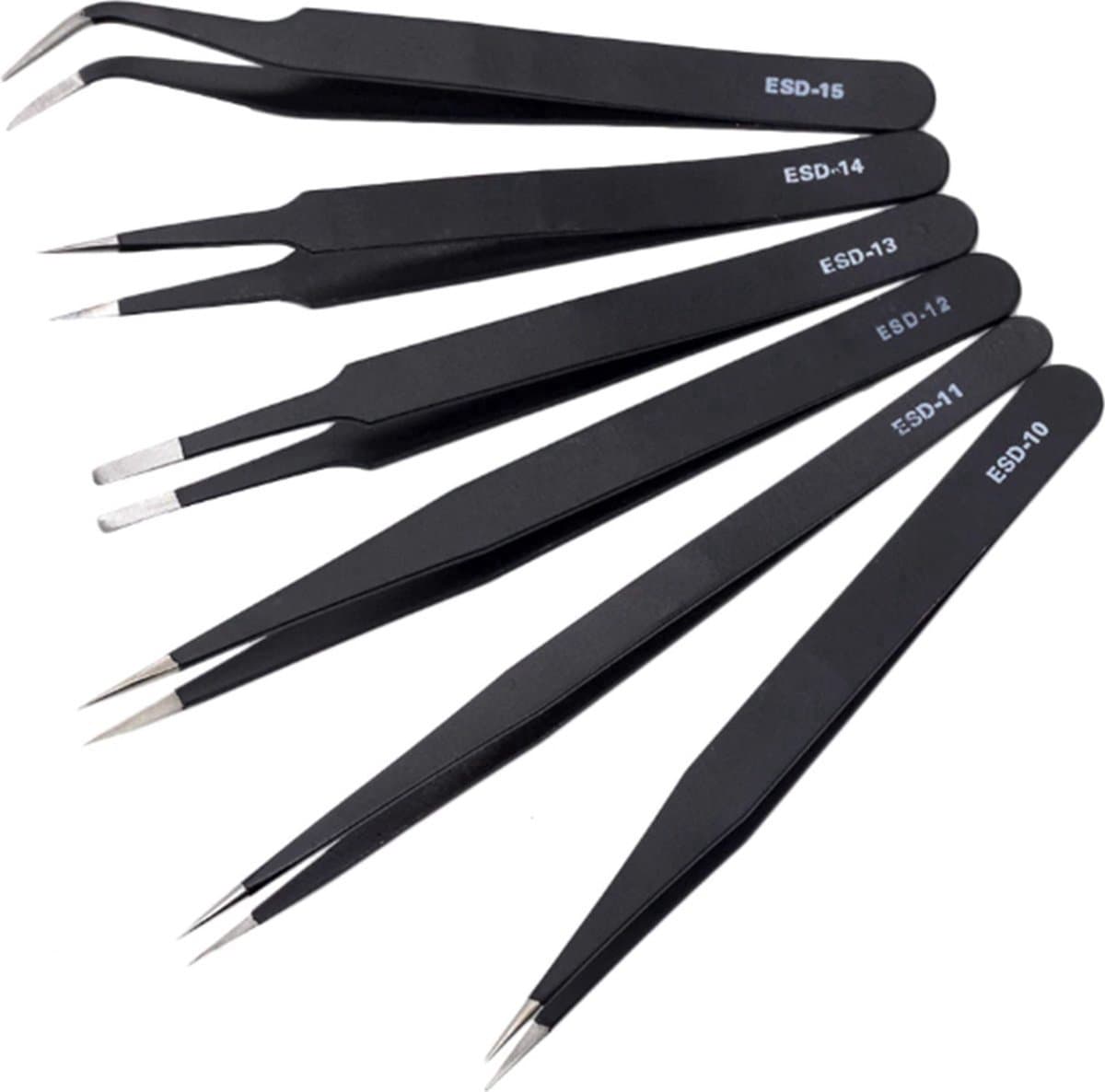 Epileer Pincet Set - RVS Hobby / Splinter / Mee Eters Tweezer Epilator / Wenkbrauw Trimmer - 6-Delig