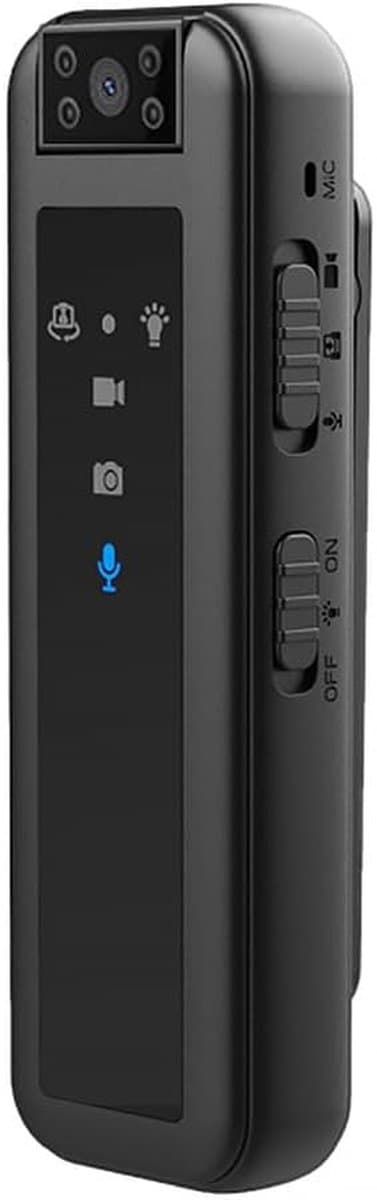 Draagbare Mini Camera - Verborgen Recorder - Beveiliging Opnemen - 180 Graden Draaibaar - 1080p HD Kwaliteit - Zwart