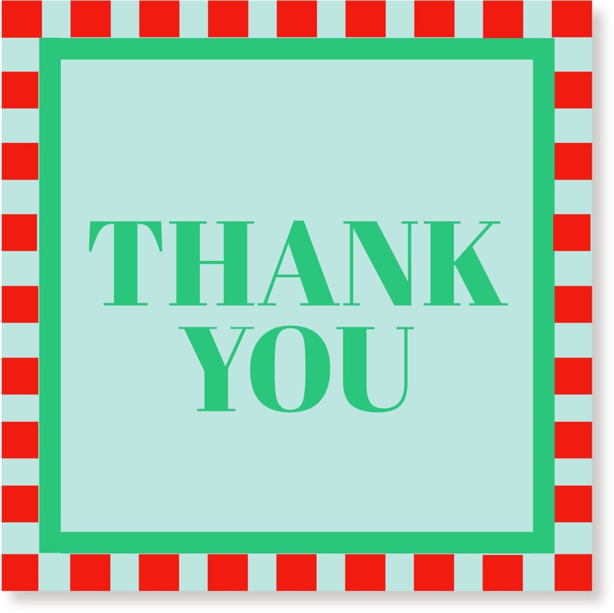 Housevitamin Papieren Servetten 33x33 cm – 3-laags – Thank You – Mint/ Groen/ Rood – FSC-gecertificeerd – 20 stuks – Feestservetten – Party Decoratie – Tafelstyling