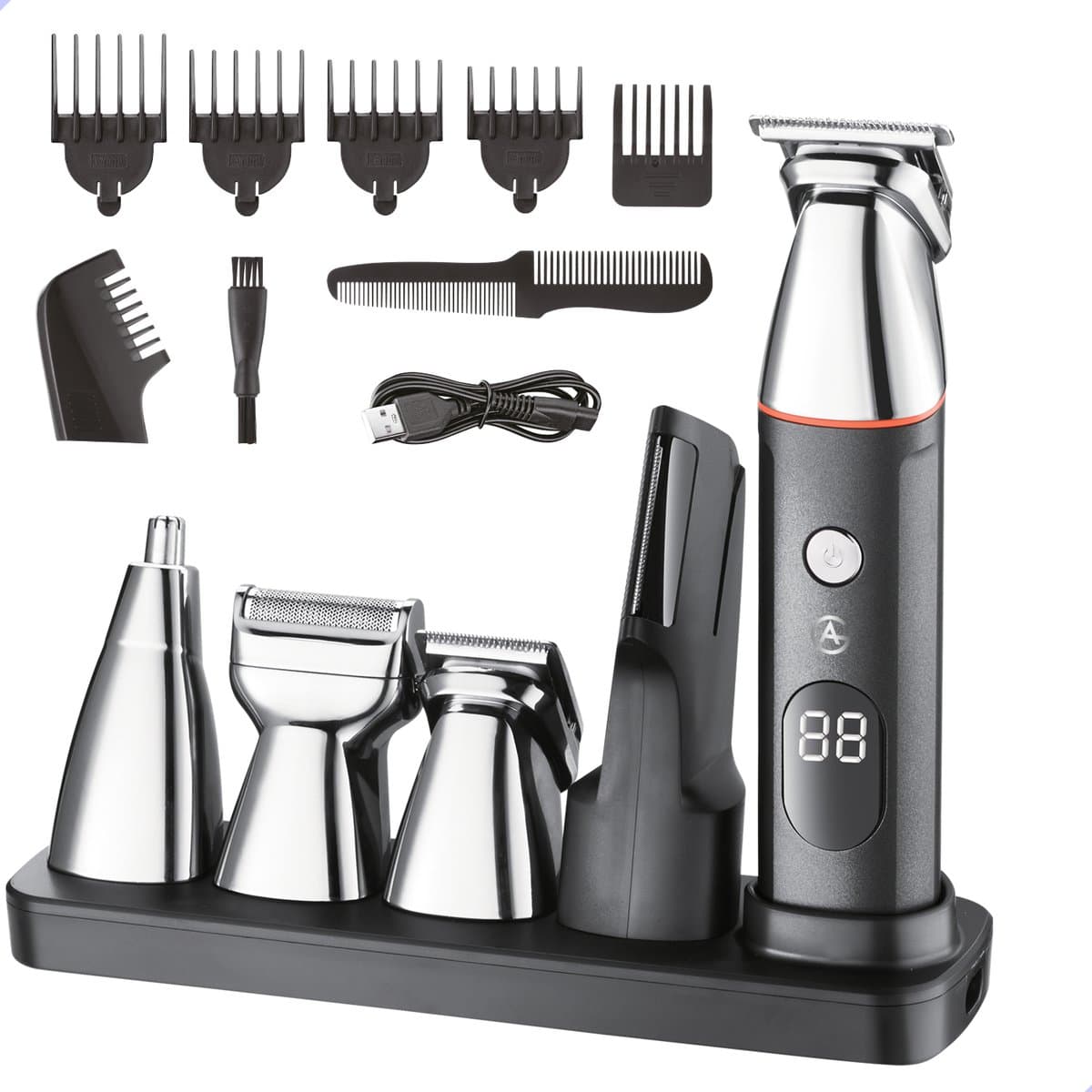 AG250 All In One Scheerset - Bodygroomer mannen - Nat en droog - Waterproof- Trimmer - Scheerapparaat - Scheren - Draadloos - Tondeuse - Hair, Body & Face- Baardtrimmer