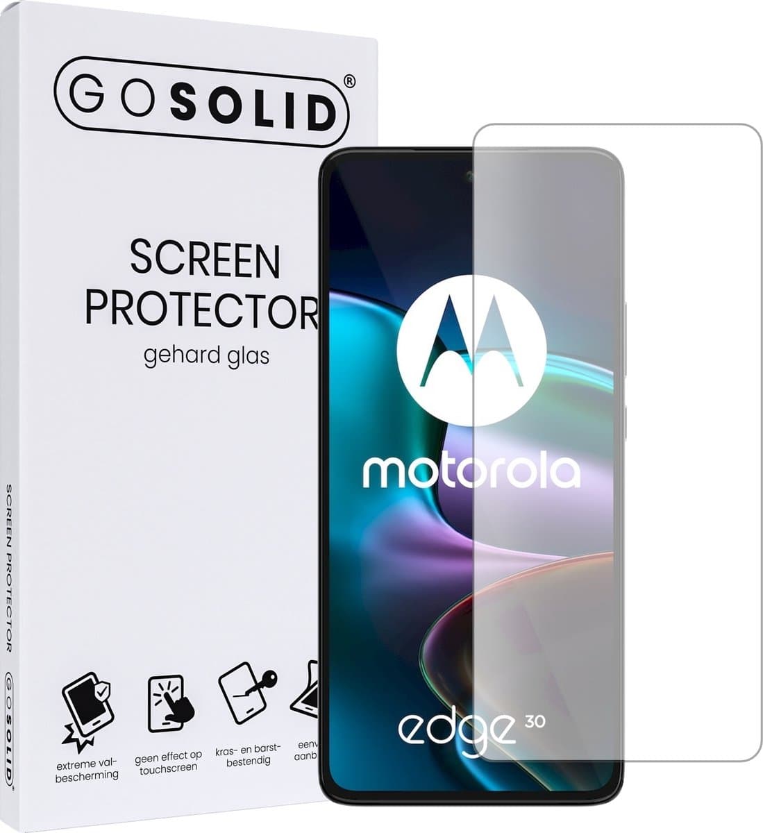 GO SOLID! ® Screenprotector geschikt voor Motorola Edge 30 gehard glas