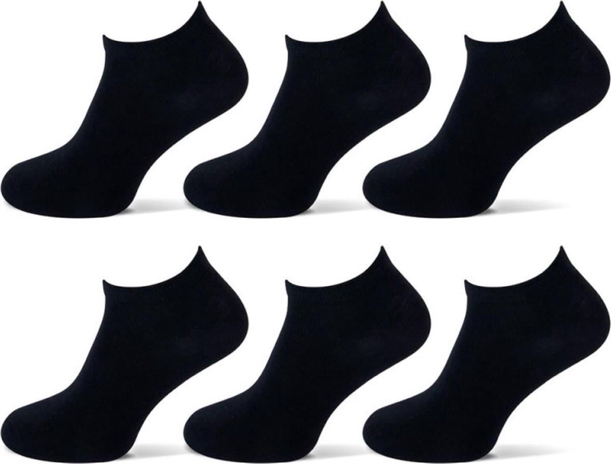 Sneakersokken 6 paar - Zwart - Maat 43/46